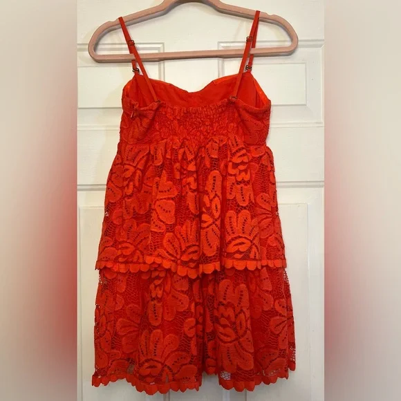✨ Maeve By Anthropologie Tiered Lace Mini Dress | Removable Spaghetti Straps - Picture 7 of 12